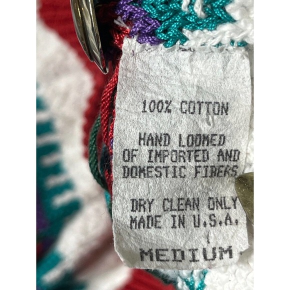 Vintage Felizzi Cardigan Sweater Size M Hand Loomed Southwest Aztec Buttons - Picture 12 of 16